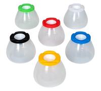 READY 2 LEARN Lot de 6 pots de peinture anti-déversement et anti-basculement pour enfants - Pots transparents en forme de cône, couvercles colorés et repose-pinceaux