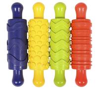 READY 2 LEARN Rouleaux de texture de peinture et de pâte - Lot de 4 motifs - Accessoires de pâte à modeler - Fournitures artistiques faciles à prendre en main - Tampons de peinture pour enfants