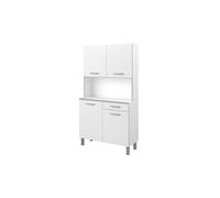 Buffet de cuisine - Blanc - Contemporain - 4 portes - OSLO - L 101 cm