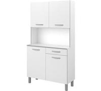Buffet de cuisine - Blanc - Contemporain - 4 portes - OSLO - L 101 cm