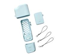 Ready Coque en silicone pour Pocket 4 Bleu ciel | Protection d'écran pour appareil photo et trois cordons anti-perte, transport quotidien