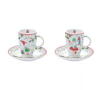 READY FOR CHRISTMAS Coffret 2 tasses à café 5 cl en porcelaine