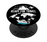 Ready for Travel My Therapy Summer Mode Vacation Cruise Trip PopSockets PopGrip Adhésif
