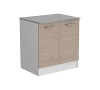 Ready Meuble Bas 2 Portes + Plan - Décor Chene Jackson - L 80 x P 60 x H 86 cm