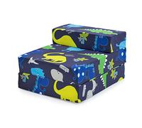 Ready Steady Bed Canapé-lit Enfant Pliable Chaise-lit pour Enfants Imperméable pour Une Personne Mobilier Confortable pour Tout-Petits pour Salon, Salle de Jeux, Chambre à Coucher (Dino Dark) Full