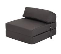 Ready Steady Bed Chaise Pliante Z-Fold Confortable | Canapé-lit Futon léger | Housse Souple et résistante à l'eau | Matelas Zbed de Conception Ergonomique (Gris foncé)