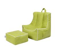 Ready Steady Bed Fauteuil Poire pour Enfant avec Pouf | Ergonomique et Confortable | Meuble Sécurisé pour Salle de Jeux (Chaux)