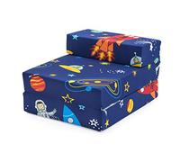 Ready Steady Bed Matelas Futon Pliable Enfants | Canapé-lit Z | Chauffeuse Enfant - Idéal pour la Salle de Jeux Chambre à Coucher Salon - Léger et Confortable (Space Boy)