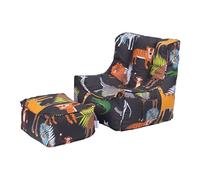Ready Steady Bed Pouf pour enfant confortable et ergonomique avec repose-pieds Motif Afrique