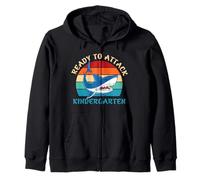 Ready to Attack Kindergarten Shark Funny Back to School Sweat à Capuche