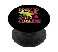Ready to Crush 2nd Grade Dinosaur Back to School Tie Dye PopSockets PopGrip Adhésif