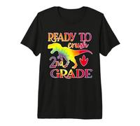 Ready to Crush 2nd Grade Dinosaur Back to School Tie Dye T-Shirt Haut de Gamme