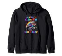 Ready to Crush 3rd Grade Unicorn Monster Truck Back School Sweat à Capuche