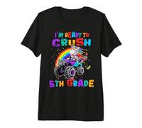 Ready to Crush 5th Grade Unicorn Monster Truck Back School T-Shirt Haut de Gamme