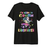 Ready to Crush Kindergarten Unicorn Dinosaur Monster Truck T-Shirt Haut de Gamme