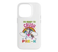 Ready to Crush Pre-K Dabbing Unicorn Back to School Coque pour iPhone 14 Pro