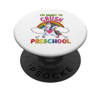 Ready to Crush Preschool Dabbing Unicorn Back to School PopSockets PopGrip Adhésif