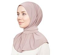 Ready to Go Hijab instantané pour femmes filles femmes avec boutons à nouer en jersey de qualité supérieure, nude, taille unique