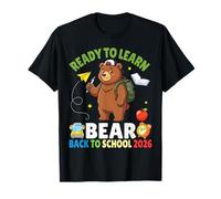 Ready to Learn Bear Back to School 2026 Étudiants Garçons Filles T-Shirt