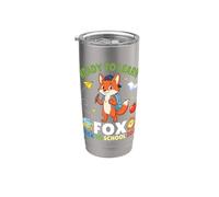 Ready To Learn Fox Back To School 2026 Étudiant Garçon Fille Enfant Gobelet isotherme en acier inoxydable double paroi