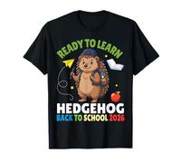 Ready to Learn Hedgehog Back to School 2026 Étudiant Garçon Fille T-Shirt