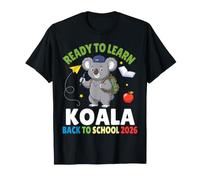 Ready to Learn Koala Back to School 2026 Étudiants Garçons Filles T-Shirt