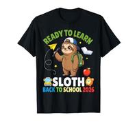 Ready to Learn Sloth Back to School 2026 Étudiants Garçons Filles T-Shirt
