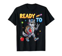 Ready to Learn Wolf Student Rentrée à l'école pour garçons et Filles T-Shirt