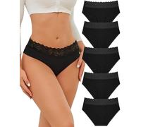 READY TO LOVE Culotte Femme Coton Slip Femme Coton Sexy Dentelle sous-vêtement Taille Basse Culottes Lot