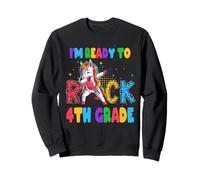 Ready to Rock 4th Grade Dabbing Unicorn Back to School Sweatshirt