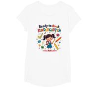 Ready to Rock Crayon à Dos pour Fille Premier Jour Maternelle T-Shirt, Fille, Blanc, M