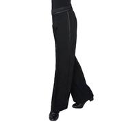 Ready4Dance Pantalon Homme Danse Latino-Américaine avec Ceinture et Bande Latérale en Satin | Made in Italy | Tailles S-XXL | Idéal pour Compétition, Entraînement, Salsa, Cha Cha et Samba,XL