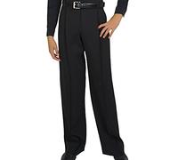 Ready4Dance Pantalon pour homme pour danse standard et danse de salle avec plis sur le devant et poches à filet. - Noir - XL