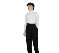 Ready4Dance Pantalon Tampique pour homme latino-américain, taille haute, grand volume avec 2 plis, poches latérales, coupe slim à la cheville, rétro, 05 noir, S