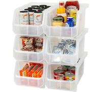 ReadySpace Lot de 6 récipients en plastique pour organiser et ranger les placards, la cuisine, le bureau, les jouets ou le garde-manger, grands, transparents