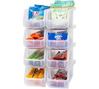 ReadySpace Lot de 8 boîtes en plastique pour organiser et ranger les placards, la cuisine, le bureau, les jouets ou le garde-manger, taille M, transparent