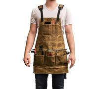 Readywares Tablier en toile cirée | Tablier de travail robuste avec 12 poches, bretelles croisées et doubles boucles pour marteaux | homme/femme 78,5 x 65 cm