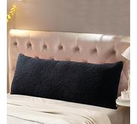 Reafort Ultra Soft Body Sherpa Housse de Coussin/Cas avec Fermeture à glissière Noir 21 "X54