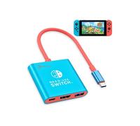 Reagle Adaptateur USB-C 3-en-1 Reagle pour Nintendo Switch 2, HDMI 4K 60 Hz, USB 3.2, PD 100 W, mini station d’accueil