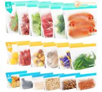 ReaGold Lot de 18 Sac Congelation Zip et Stand Up, Sacs Congelation Reutilisable sans BPA Sacs Alimentaires et pour Sandwichs, Pochette Alimentair Réutilisable Sac de Rangement Alimentaire en Silicone