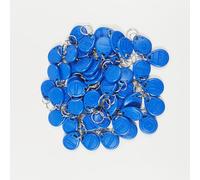 ReaIOKbii Lot de 50 porte-clés RFID EM4100 125 kHz avec carte d'accès EM inductive TK4100 en lecture seule (bleu)