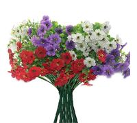 ReaJoys Lot de 6 paquets de fleurs artificielles pour l'extérieur - Plantes de balcon artificielles - Pour l'extérieur