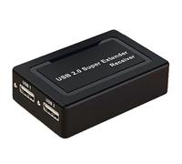 Real 2 Port USB 2.0 RJ45 Ethernet Extender Hub Adapter over Cat5e Cat6 Network Cable 100m for Webcam U Disk US Plug