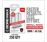 Real Avid Bore-Max Speed Patches Refill Pack, Gun Cleaning Supplies, Pistol/Rifle Cleaning Patches, 250-Count (Handgun 9mm - .45cal (4")),White