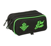 REAL BETIS BALOMPIÉ - Trousse triple grande trousse pour enfant, idéale pour les enfants d'âge scolaire, confortable et polyvalente, qualité et résistance, 21,5 x 8 x 10 cm