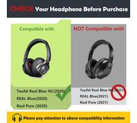 Real Blue Coussinets de Remplacement Compatible avec Teufel Real Blue NC (2020)/Real Pure (2020) Les Casques Coussinets avec Tissu Respirant et Mousse à mémoire de Forme