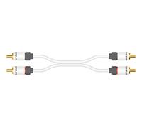 Real Cable 2x RCA-2x RCA, 2m câble audio 2 x RCA Blanc