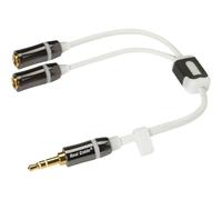 Real Cable Evolution Iplug J35m2f - Répartiteur Audio - Mini-Phone Stereo 3.5 Mm Mâle Pour Mini-Phone Stereo 3.5 Mm Femelle - 20 Cm - Blindé - Plat