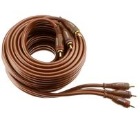 Real Cable RCA M/RCA M, 5m câble audio 3 x RCA Marron