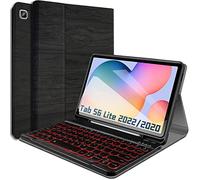 REAL-EAGLE Coque de protection avec clavier rétroéclairé pour Samsung Galaxy Tab S6 Lite 10.4" 2020 SM-P610 SM-P615, coque de protection pour Samsung Galaxy Tab S6 Lite 10.4" 2020, noir